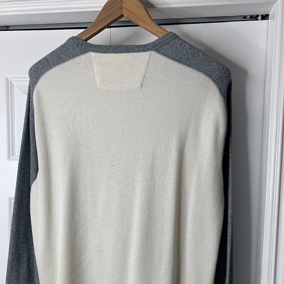 Banana Republic Men’s XL Cream & Grey Long Sleeve Sweatshirt – Cotton/Poly Blend - Picture 7 of 13